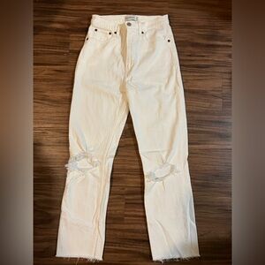 Women’s Abercrombie & Fitch High Rise Ankle Straight Jean- Size 0R/w 25